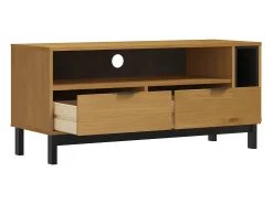Móvel De Tv| Móvel de TV FLAM 110x40x50 cm madeira de pinho maciça PT650915 Castanho