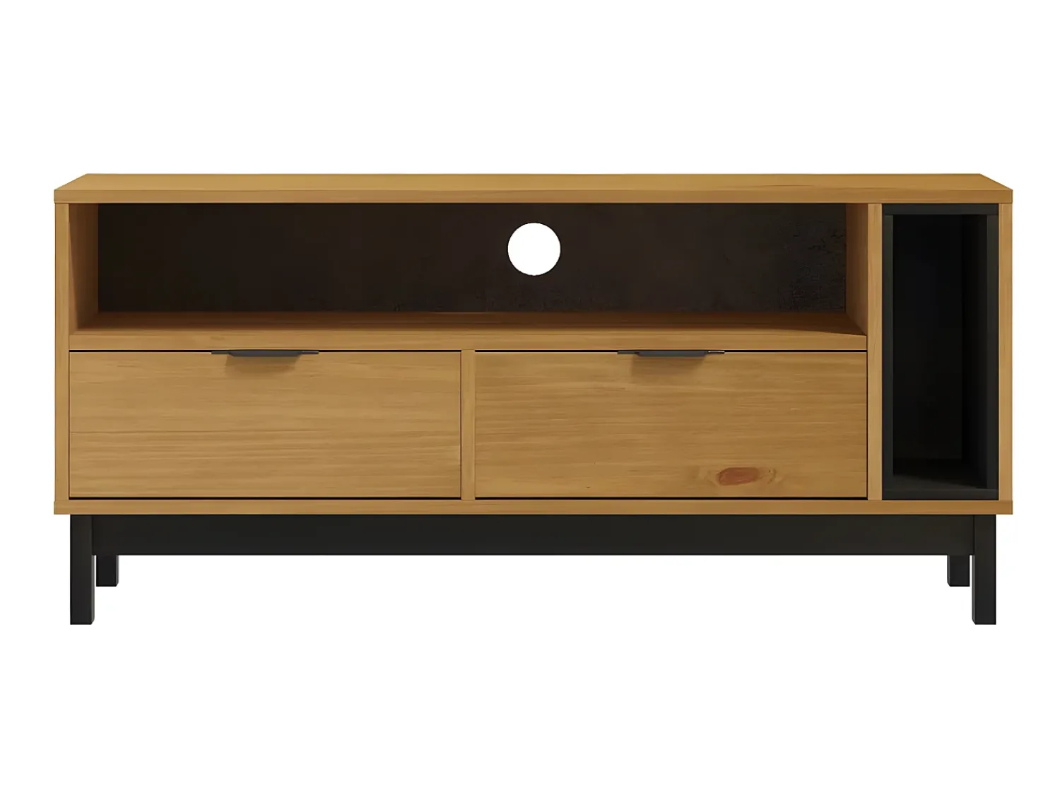 Móvel De Tv| Móvel de TV FLAM 110x40x50 cm madeira de pinho maciça PT650915 Castanho