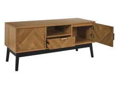 Móvel De Tv|The Home Deco Factory Móvel de TV Félix M1 com armazenamento e design elegante em madeira marrom Castanho