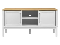 Móvel De Tv| Móvel de TV FLORO 114x43x55 cm madeira de pinho maciça PT297145 Branco