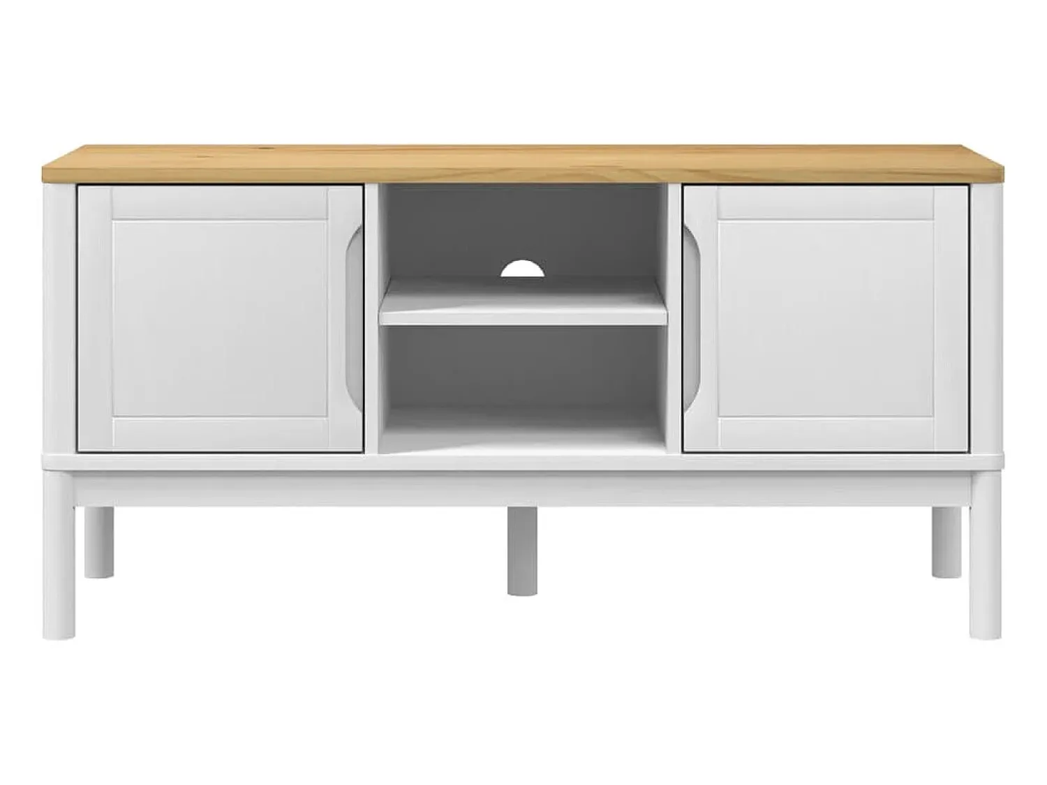 Móvel De Tv| Móvel de TV FLORO 114x43x55 cm madeira de pinho maciça PT297145 Branco
