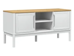 Móvel De Tv| Móvel de TV FLORO 114x43x55 cm madeira de pinho maciça PT297145 Branco