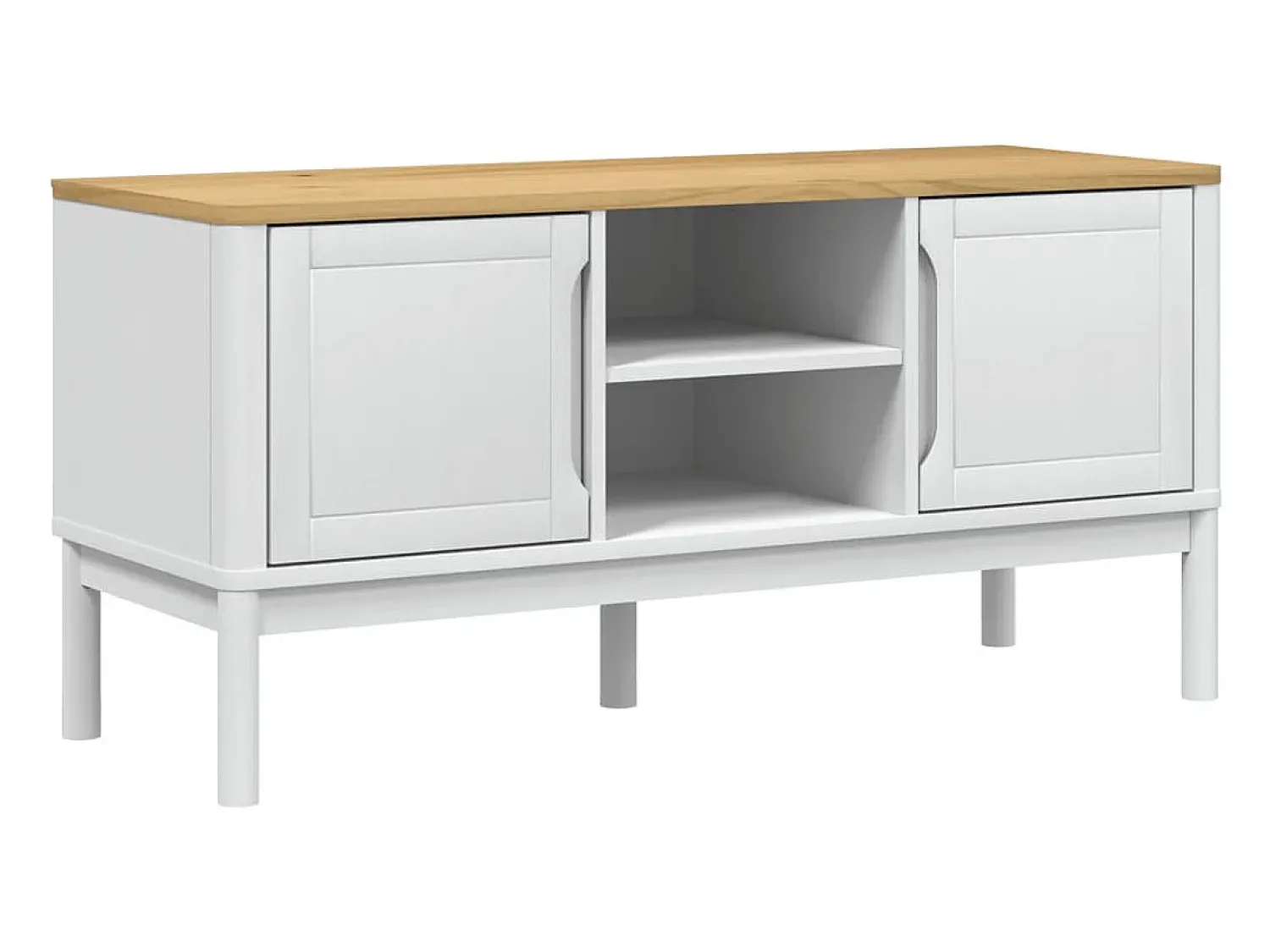 Móvel De Tv| Móvel de TV FLORO 114x43x55 cm madeira de pinho maciça PT297145 Branco