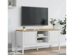 Móvel De Tv| Móvel de TV FLORO 114x43x55 cm madeira de pinho maciça PT297145 Branco