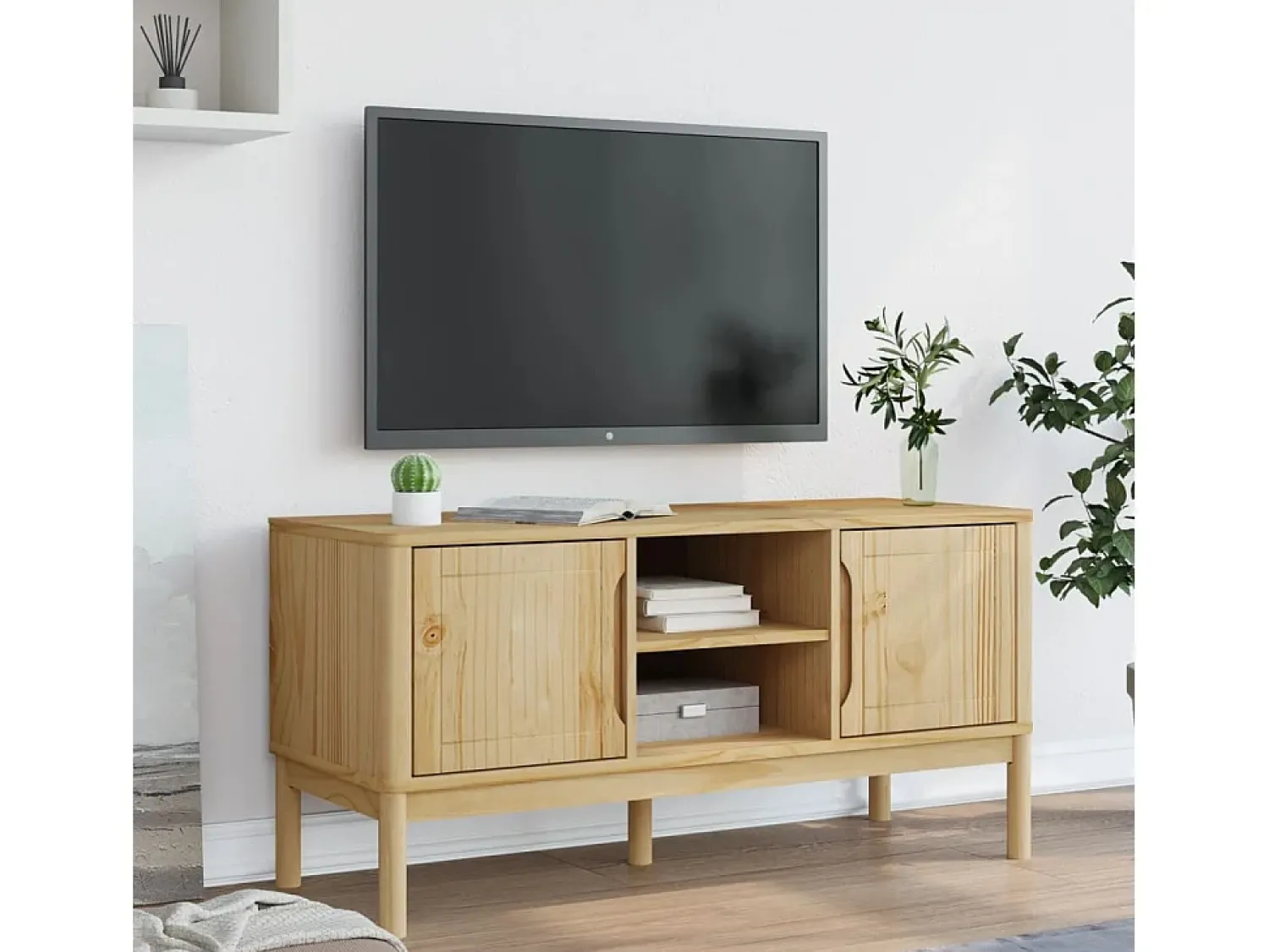Móvel De Tv* Móvel de TV FLORO 114x43x55 cm pinho maciço mel PT362640 Castanho
