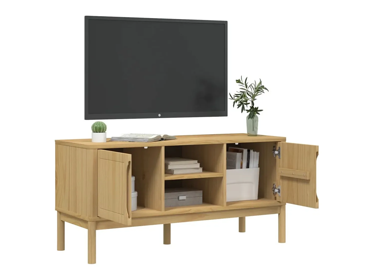 Móvel De Tv* Móvel de TV FLORO 114x43x55 cm pinho maciço mel PT362640 Castanho