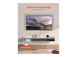 Clearance Móvel de TV Flutuante SucceBuy, Console Multimídia de Parede 140 cm com Espaço de Armazenamento, Branco