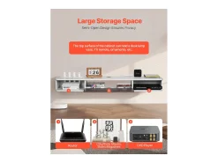 Clearance Móvel de TV Flutuante SucceBuy, Console Multimídia de Parede 140 cm com Espaço de Armazenamento, Branco