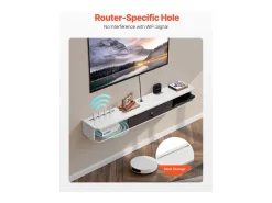 Clearance Móvel de TV Flutuante SucceBuy, Console Multimídia de Parede 140 cm com Espaço de Armazenamento, Branco