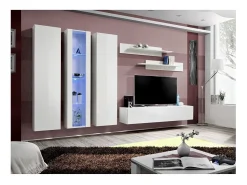 Móvel De Tv|Price Factory Móvel de TV FLY C4 design, cor branca brilhante. Móvel suspenso moderno e na moda para a sua sala de estar. Branco