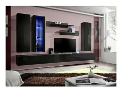 Móvel De Tv|Price Factory Móvel de TV FLY E4 design, cor brilhante. Móvel suspenso moderno e na moda para a sua sala de estar. Preto