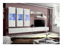 New Price Factory Móvel de TV FLY E2 design, na cor brilhante. Móvel suspenso moderno e na moda para a sua sala de estar. Branco