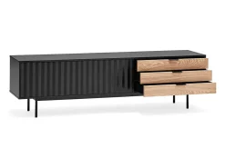 Móvel De Tv* Móvel de TV folheado a carvalho e claro 180x40 cm Preto