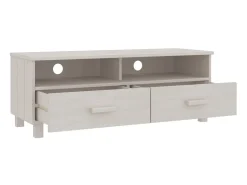 Móvel de TV HAMAR 106x40x40 cm pinho maciço PT650859^ Móvel De Tv