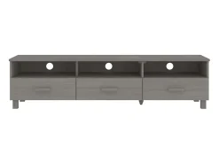 Móvel De Tv| Móvel de TV HAMAR 158x40x40 cm pinho maciço cinza-claro PT611683 Cinzento