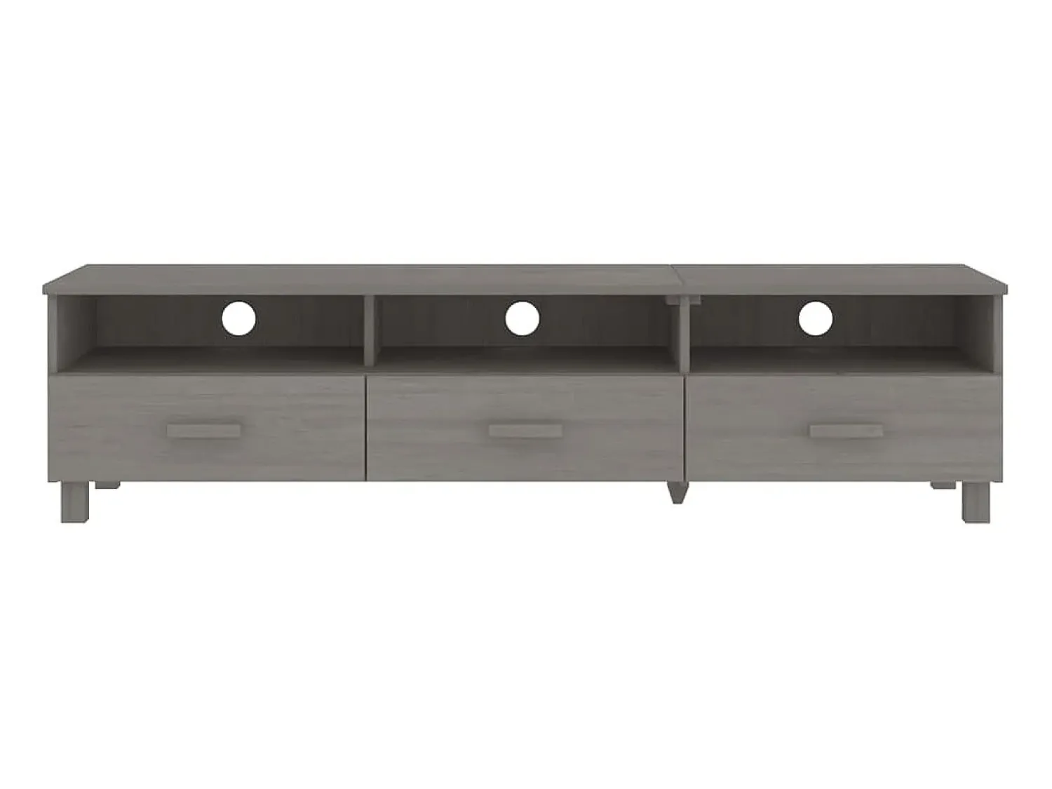 Móvel De Tv| Móvel de TV HAMAR 158x40x40 cm pinho maciço cinza-claro PT611683 Cinzento