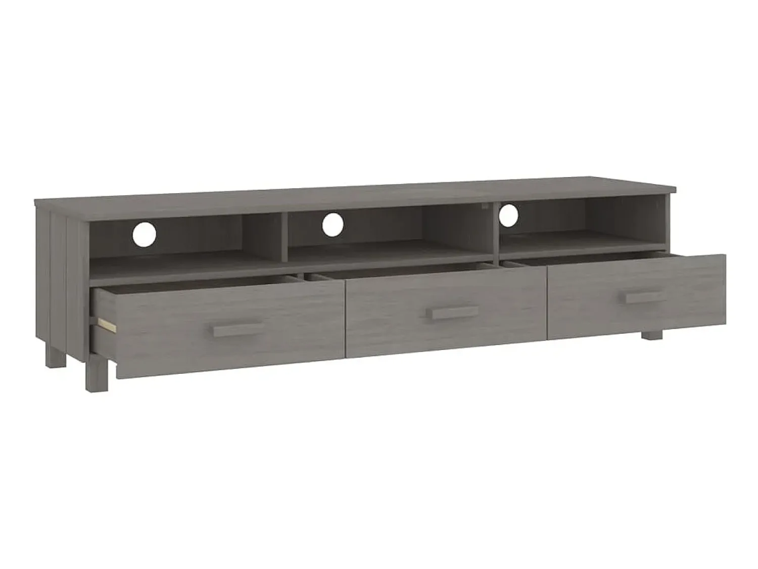 Móvel De Tv| Móvel de TV HAMAR 158x40x40 cm pinho maciço cinza-claro PT611683 Cinzento