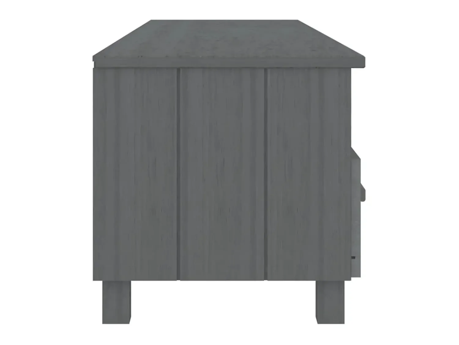 New Móvel de TV HAMAR 158x40x40 cm pinho maciço cinza-escuro PT807140 Cinzento