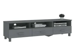 Online vidaxl Móvel de TV HAMAR 158x40x40 cm pinho maciço cinza-escuro Cinzento