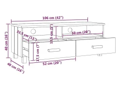 Móvel De Tv|vidaxl Móvel de TV HAMAR 106x40x40 cm pinho maciço cinza-escuro Cinzento