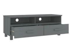 Best Móvel de TV HAMAR 106x40x40 cm pinho maciço cinza-escuro PT855433 Cinzento