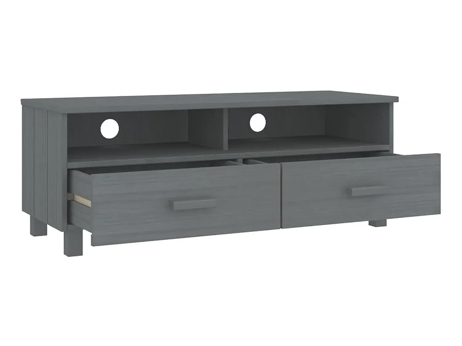 Best Móvel de TV HAMAR 106x40x40 cm pinho maciço cinza-escuro PT855433 Cinzento