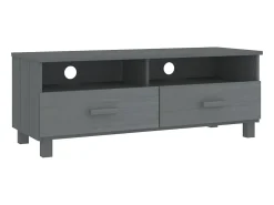 Best Móvel de TV HAMAR 106x40x40 cm pinho maciço cinza-escuro PT855433 Cinzento