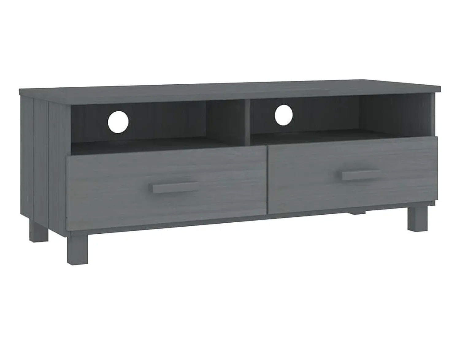 Best Móvel de TV HAMAR 106x40x40 cm pinho maciço cinza-escuro PT855433 Cinzento