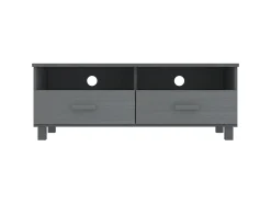 Best Móvel de TV HAMAR 106x40x40 cm pinho maciço cinza-escuro PT855433 Cinzento