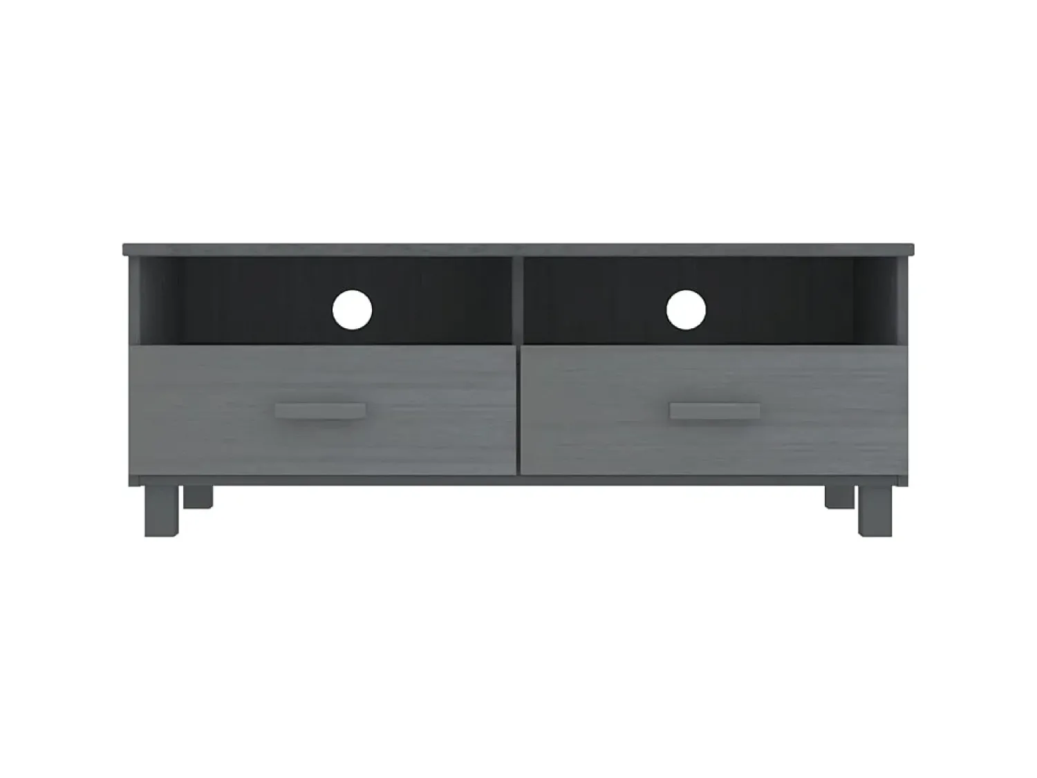 Best Móvel de TV HAMAR 106x40x40 cm pinho maciço cinza-escuro PT855433 Cinzento