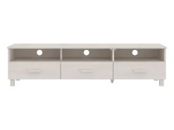 Móvel de TV HAMAR 158x40x40 cm pinho maciço PT687386^ Móvel De Tv