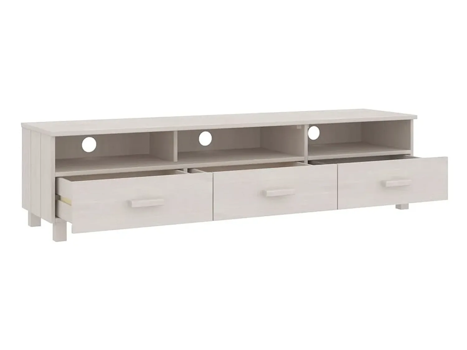 Móvel de TV HAMAR 158x40x40 cm pinho maciço PT687386^ Móvel De Tv