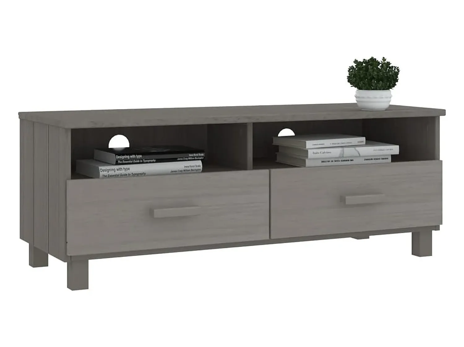 Móvel De Tv|vidaxl Móvel de TV HAMAR 106x40x40 cm pinho maciço cinza-claro Cinzento claro