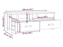 Sale vidaxl Móvel de TV HAMAR 106x40x40 cm pinho maciço Branco