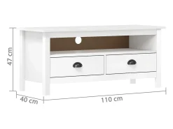 Móvel De Tv*vidaxl Móvel de TV Hill 110x40x47 cm pinho maciço Branco