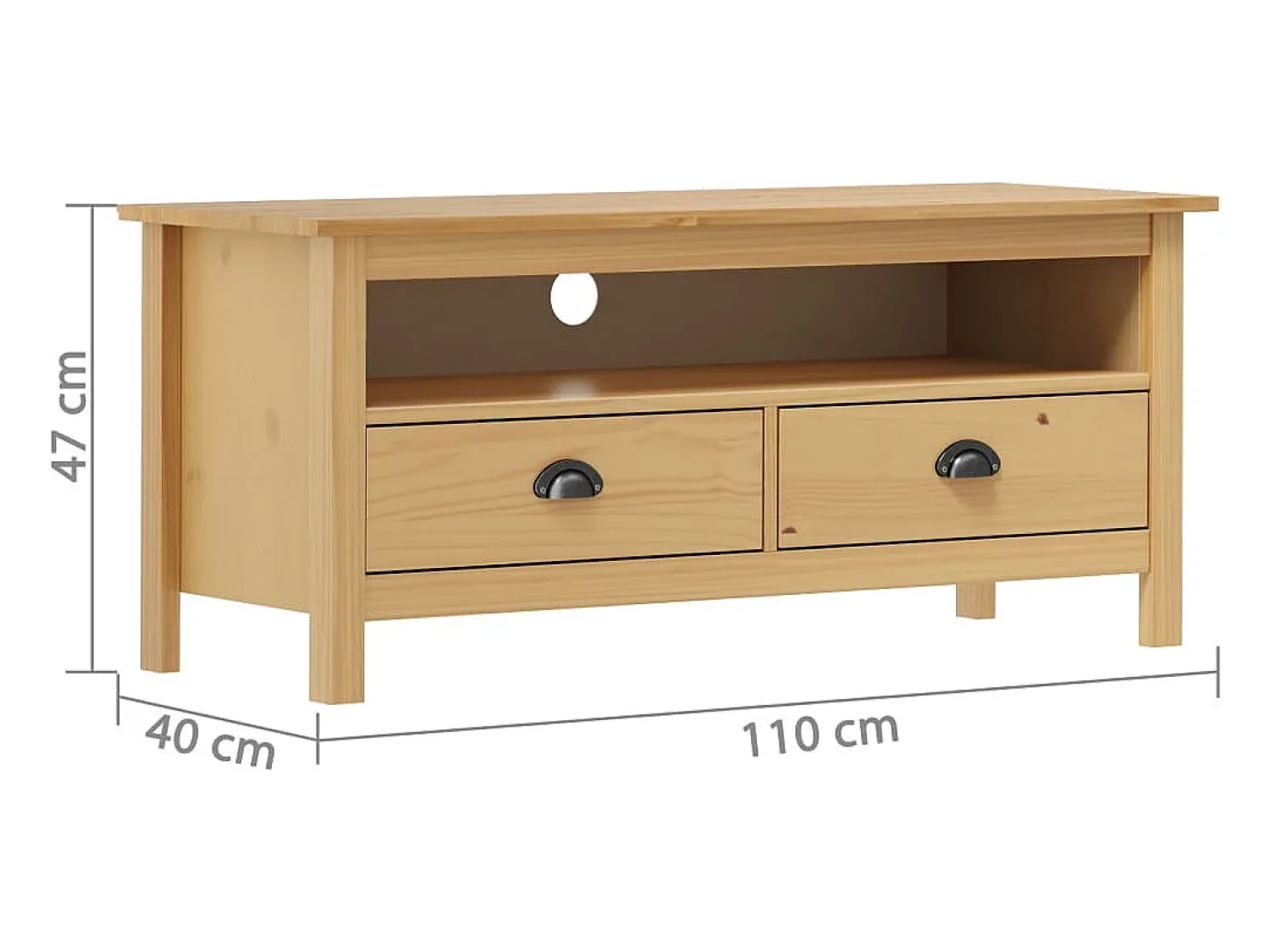 Móvel De Tv*vidaxl Móvel de TV Hill 110x40x47 cm pinho maciço mel Castanho