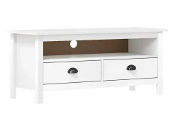 Móvel De Tv| Móvel de TV Hill 110x40x47 cm pinho maciço PT389729 Branco