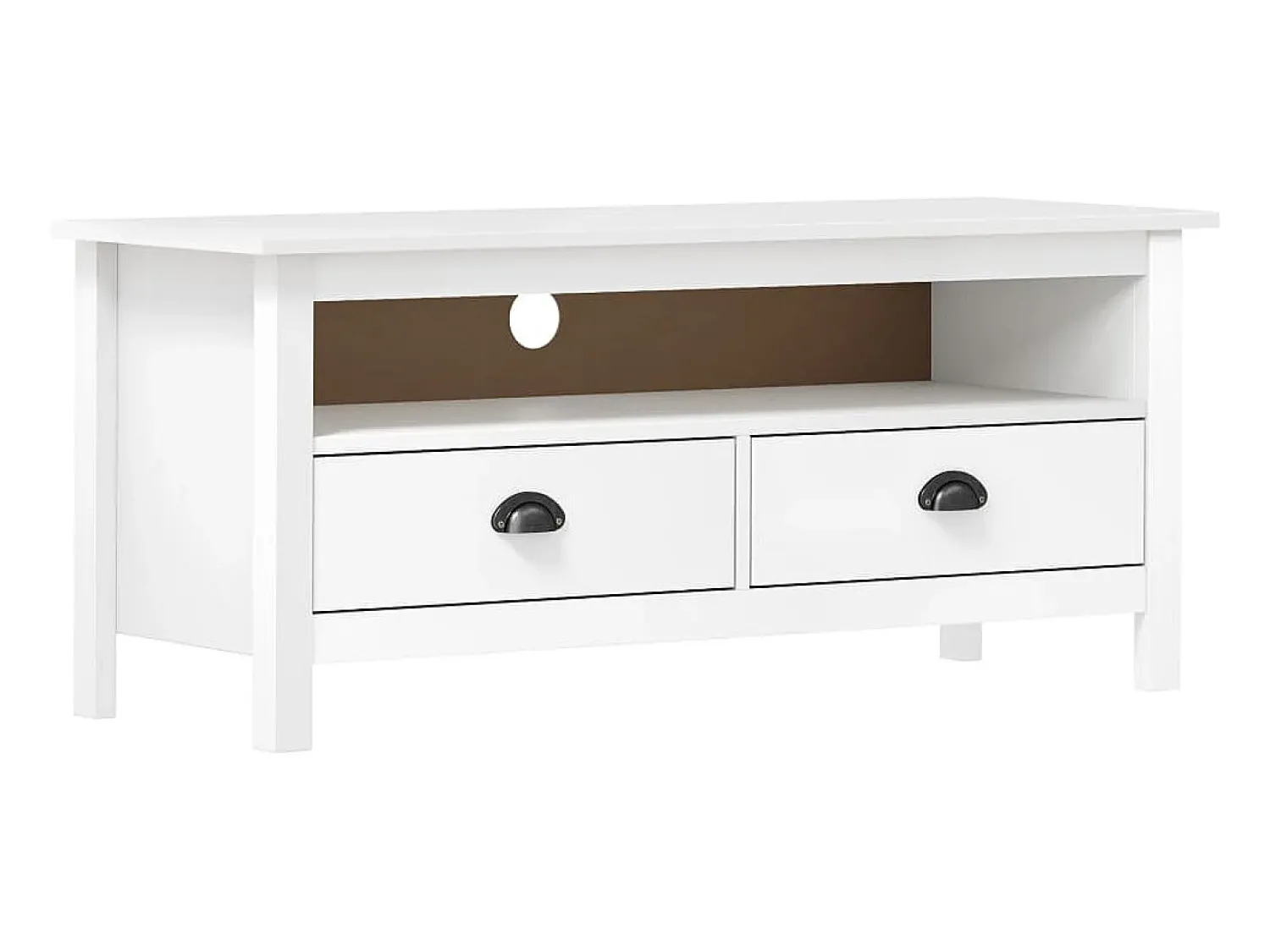 Móvel De Tv| Móvel de TV Hill 110x40x47 cm pinho maciço PT389729 Branco