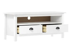 Móvel De Tv| Móvel de TV Hill 110x40x47 cm pinho maciço PT389729 Branco