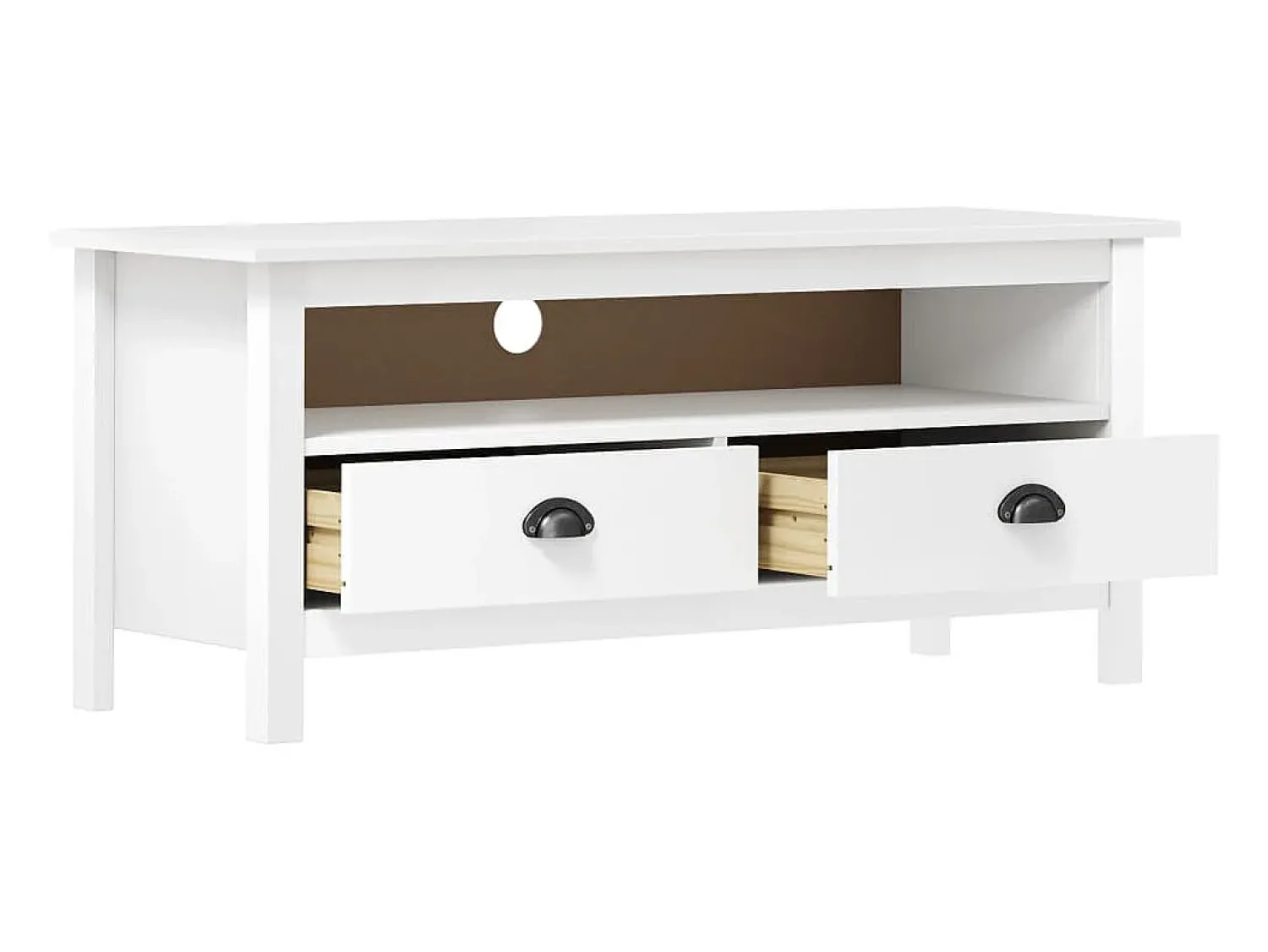 Móvel De Tv| Móvel de TV Hill 110x40x47 cm pinho maciço PT389729 Branco