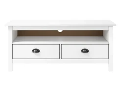 Móvel De Tv| Móvel de TV Hill 110x40x47 cm pinho maciço PT389729 Branco