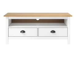 Clearance Móvel de TV Hill 110x40x47 cm pinho maciço PT313796 Branco