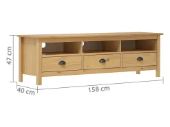 Móvel De Tv*vidaxl Móvel de TV Hill 158x40x47 cm pinho maciço mel Castanho