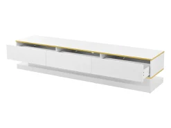 Móvel de TV independente - 200x40x40cm - Móvel baixo com 3 gavetas - Acabamento brilhante - Ideal para sala de estar,^ Móvel De Tv