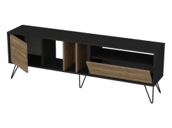 Móvel De Tv*Concept-Usine Móvel de TV Industrial em Madeira e Ouro com Arrumação 180 cm Castanho
