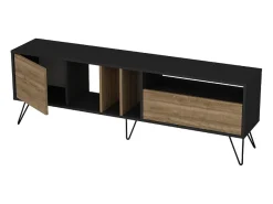 Móvel De Tv*Concept-Usine Móvel de TV Industrial em Madeira e Ouro com Arrumação 180 cm Castanho