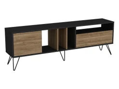 Móvel De Tv*Concept-Usine Móvel de TV Industrial em Madeira e Ouro com Arrumação 180 cm Castanho