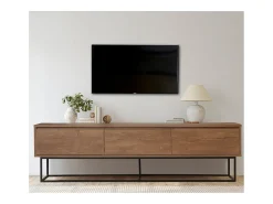 Concept-Usine Móvel de TV Industrial Preto com Gavetas e Prateleiras - Design Moderno e Elegante^ Móvel De Tv