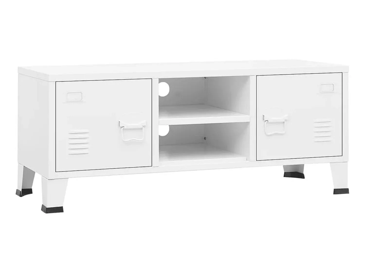Móvel De Tv| Móvel de TV industrial 105x35x42 cm metal PT912501 Branco