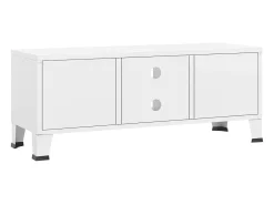 Móvel De Tv| Móvel de TV industrial 105x35x42 cm metal PT912501 Branco